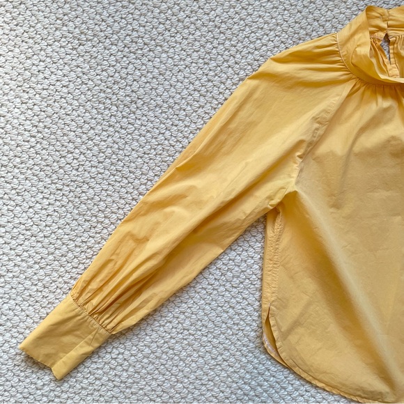 Yellow cotton popover blouse - Picture 5 of 14